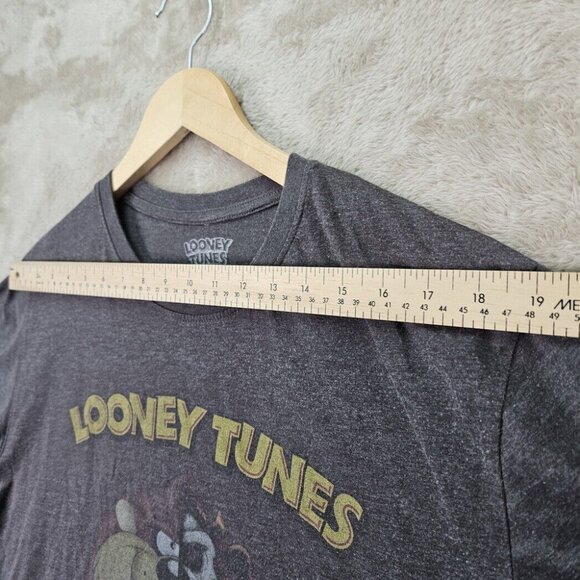 Looney Tunes Tasmanian Devil X Ray Taz Big Head T-Shirt Men's Size L Gray Retro - Picture 5 of 10